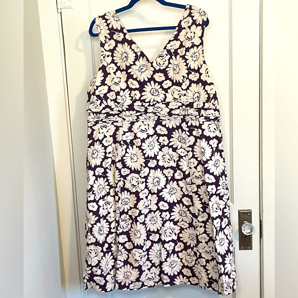 Boden Sleeveless Purple Floral V-neck Sundress  16L